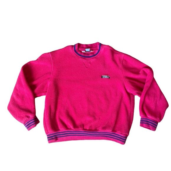 LL Bean Vintage Sherpa Crewneck Red Sweatshirt Womens Size Large - Picture 9 of 10